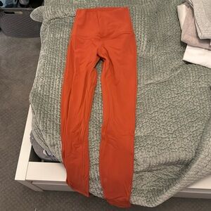 Orange lulu leggings. Only worn once.